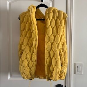 Free People Yellow Quilted Vest